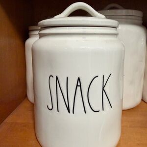 Rae Dunn White Snack Canister